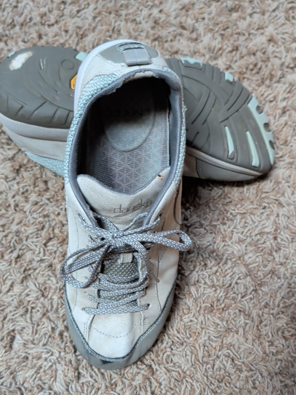 Dansko Women's Light Gray and Mint Lace-Up Sneakers